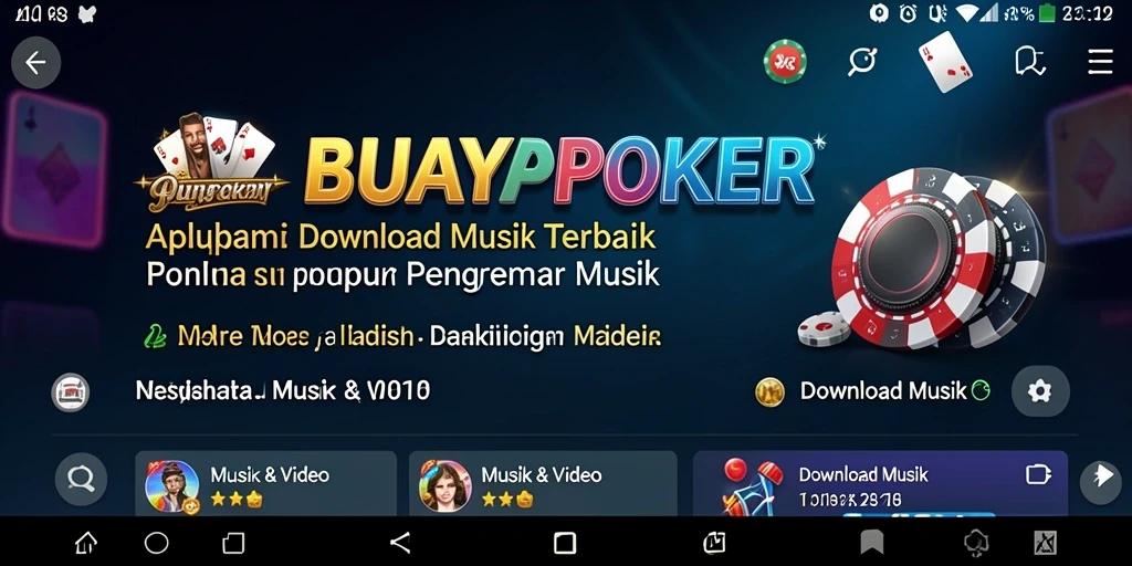 Antarmuka aplikasi BUAYAPOKER untuk Download Musik yang user-friendly.