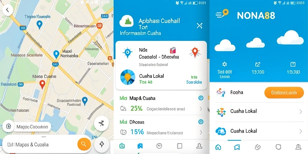 Antarmuka aplikasi NONA88 menampilkan laporan cuaca terkini dengan detail.