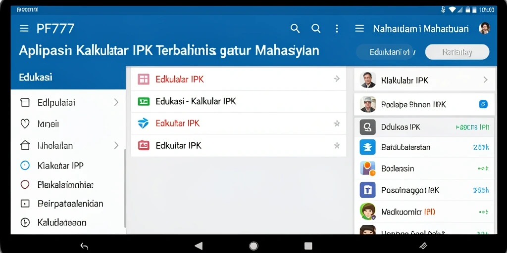 Antarmuka PF777 yang sederhana dan fungsional untuk Kalkulator IPK.