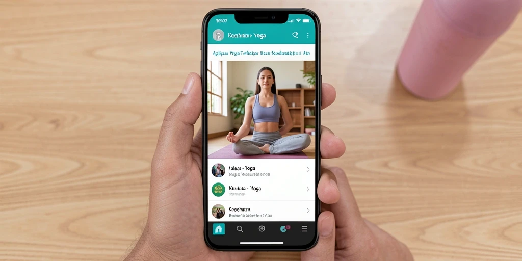 Tampilan aplikasi PRG007 yang memukau dan fungsional untuk praktik Yoga.